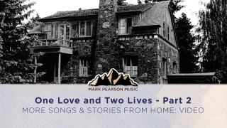One Love and Two Lives episode image, a black and white photo of a stone house in the forest