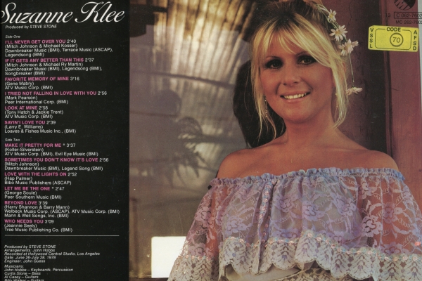 Back of Suzanne Klee's album including song credits