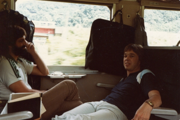 Bob Flick and I sharing a moment on the Shinkansen