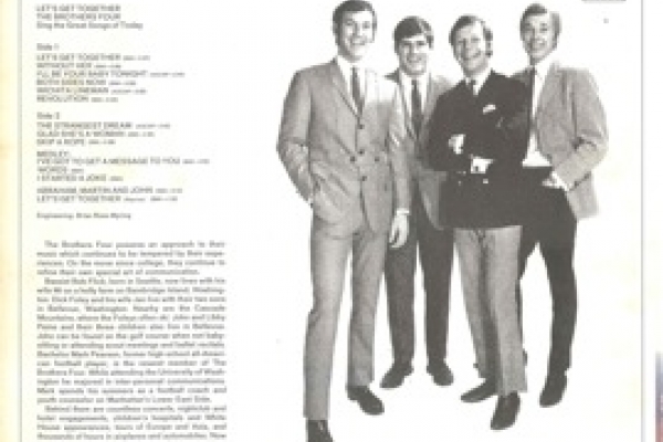 Back Cover of the last Brothers Four Columbia record album 'Lets Get Together'