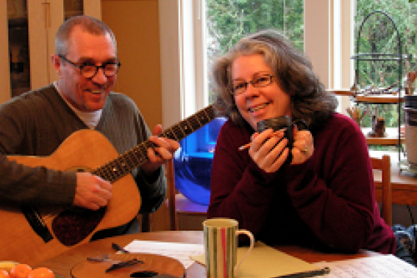 A recent photo with Leslie and her husband, Greg Scott