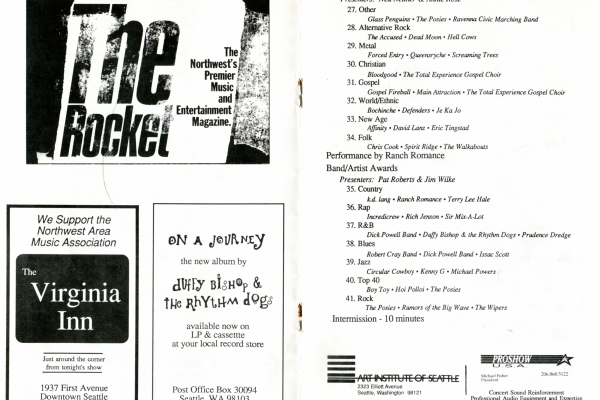 Pages 3 & 4 of 1989 Music Awards program