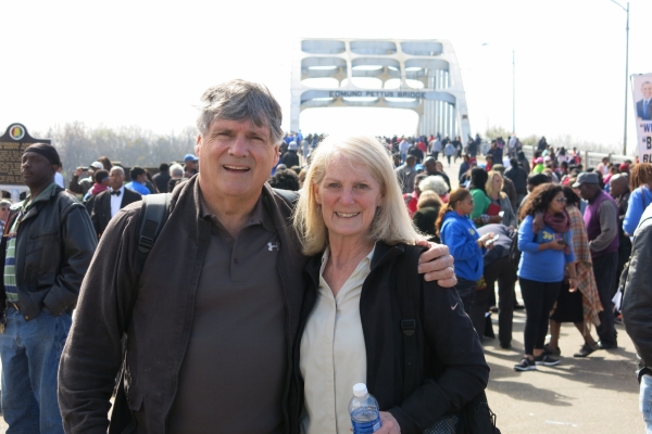 Pat and I on the Edmund Pettis Bridge March 8th.