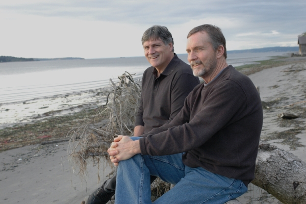 Mark Pearson and Mike McCoy on Port Ludlow beach