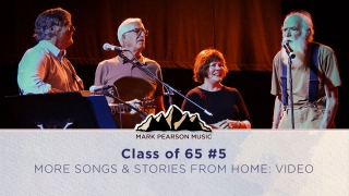 Class of 65 #5 Podcast image: Mark and 3 classmates on stage